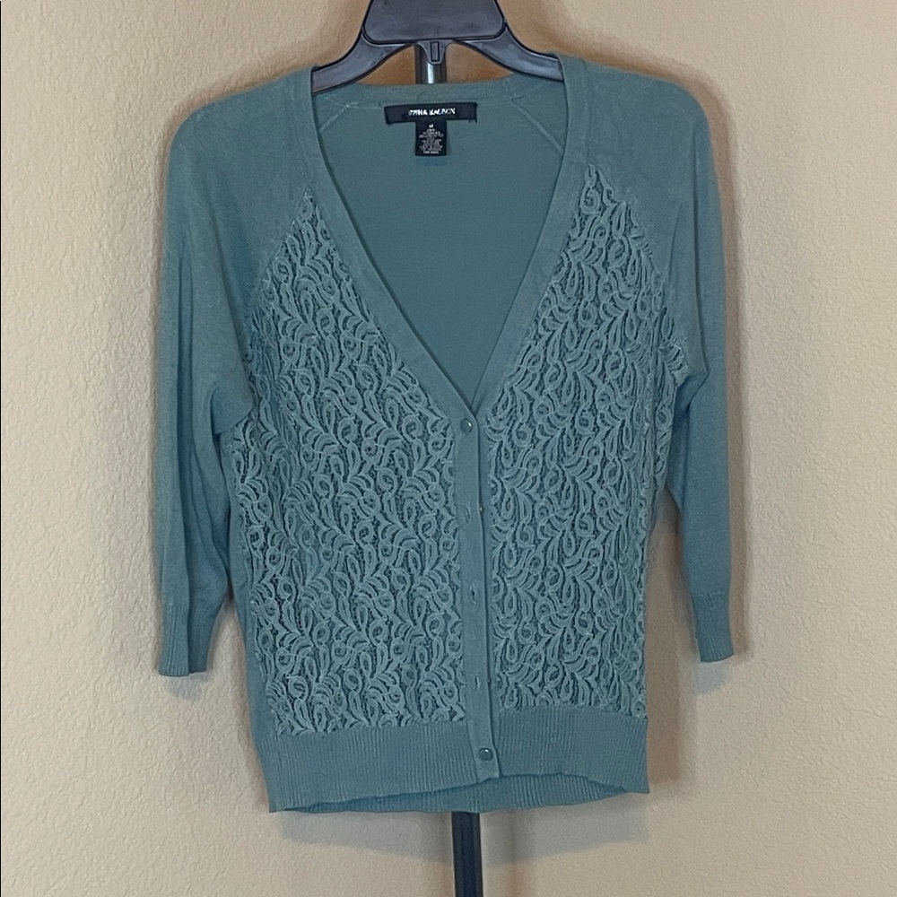 Anna & Ava Teal Lace Knit Cardigan